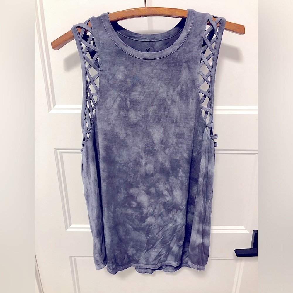 Purple tie dye AE tank top M